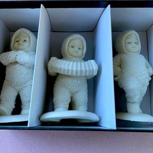 Snowbabies Dancing To A Tune Set of 3 6808-0 Dept 56 Snow Baby w/ Original Box.